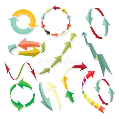 Set Of Arrows Stock Vector Illustration Of Curved Curve 218123247