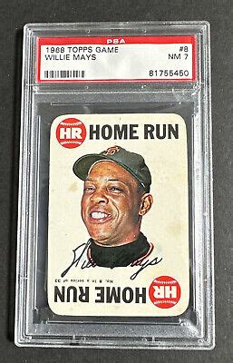 Topps Game Card Hr Willie Mays Giants Psa Nm Near Mint Hof