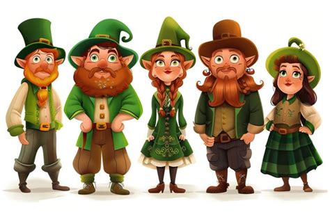 Premium Vector People St Patrick Day Character Set Vector Illustration