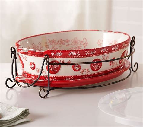 Temp Tations Floral Lace 3qt Oval Baker With Lid It Storage Cover QVC