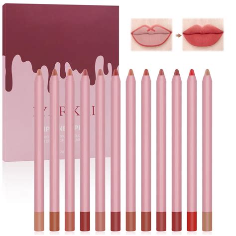 Iyarkai® Matte Lip Liner Pencil Set 12 Colors Smooth Lip Liner Set Matte Velvet