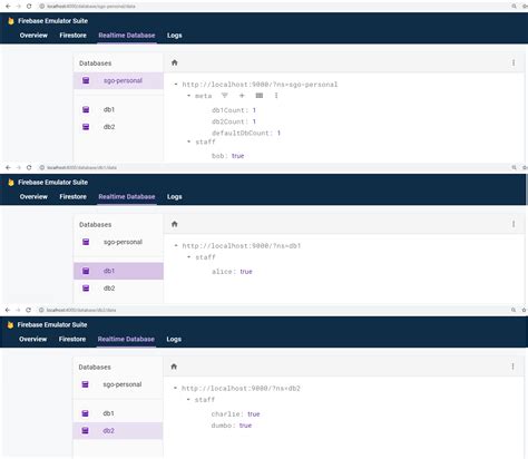 How To Use A Secondary DB Instance On Firebase Local Emulator With