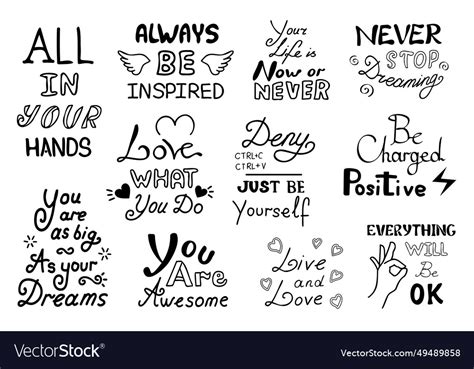 Positive quotes Royalty Free Vector Image - VectorStock