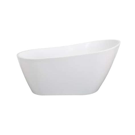 Kinwell In Acrylic Alcove Flatbottom Freestanding Bathtub Non