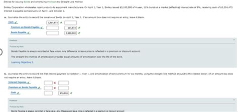 Solved Entries For Issuing Bonds And Amortizing Premium By Chegg