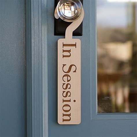 In Session Door Hanger Sign Hard Maple Mad Tree Woodcrafts