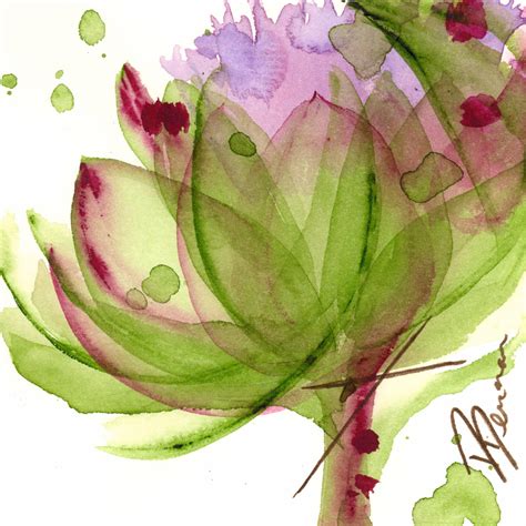 Modern Botanical Art Print Artichoke Flower Large Archival | Etsy