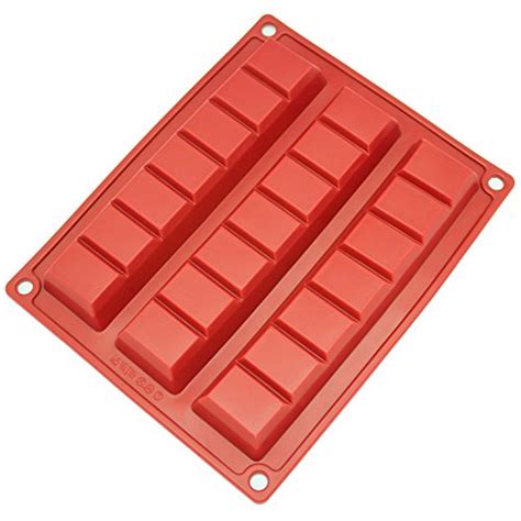 Freshware Cb 801rd 3 Cavity Silicone Mold For Making Break Apart Chocolate Chunks Protein And