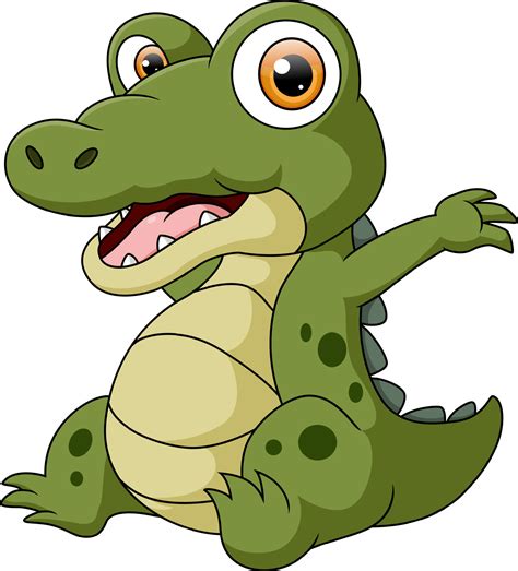 Cute Baby Crocodile Cartoon On White Background 24221634 Vector Art At