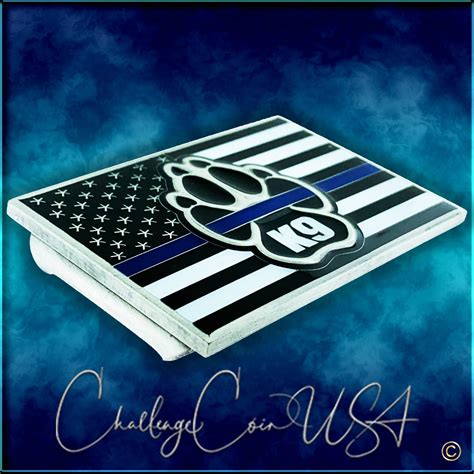 Challengecoinusa Thin Blue Line Flag K9 Money Clip Call 9282020992