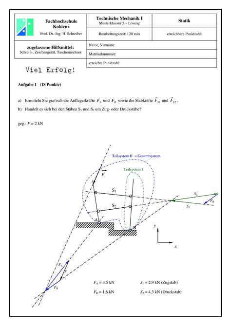 Tm I Musterklausur Loes Fachhochschule Koblenz Prof Dr Ing H