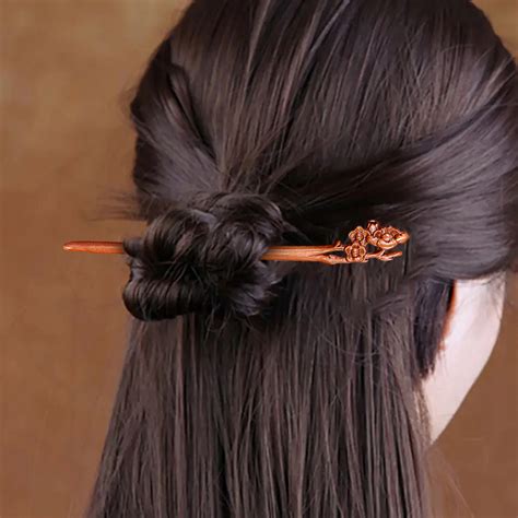 Hesroicy Cloud Shape Elegant Wood Hair Stick Vintage Chinese Style Hair