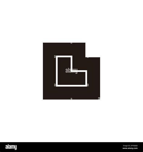 Letter L And B Square Outline Geometric Symbol Simple Logo Vector Stock