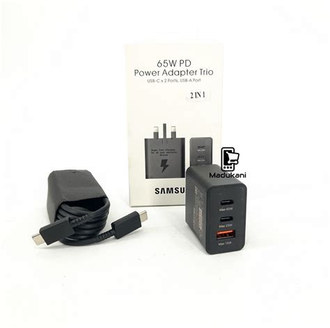 Original Samsung 65w Power Adapter Trio Super Fast Charger With Type C To Type C Cable