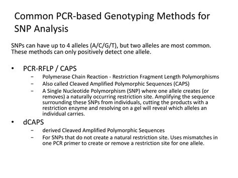 Ppt Pcr Based Genotyping Methods An Introduction To Pcr Rflp Caps