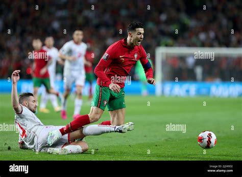 Porto Portugal 29 März 2022 Portugals Stürmer Cristiano Ronaldo R