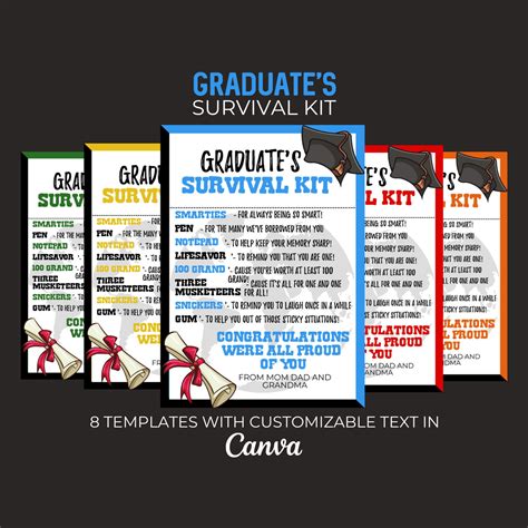 Graduates Survival Kit Team Survival Kit Printable Etsy