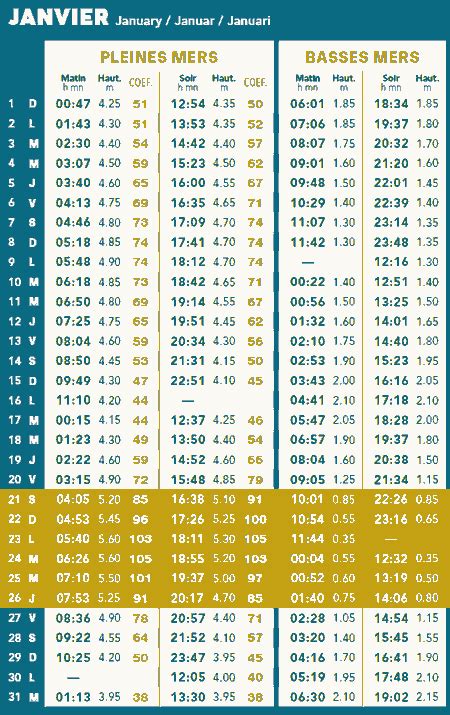 Calendrier Des Marées 2024 Oleron Jaime Lillian