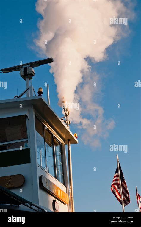 Ships Steam Whistle Gives A Loud Signal French Quarter Dock New