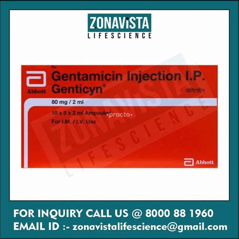 Genticyn Gentamicin Injection Ip 80 Mg At Rs 11vial In Surat Id