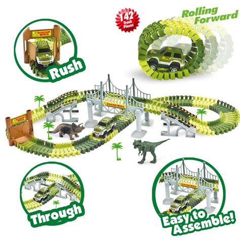 Race Car Track Toy with 142 Pieces Flexible Tracks Set Only $9.99 ...