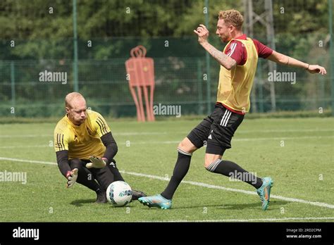 Standard S Goalkeeper Arnaud Bodart And Standard S Renaud Emond Fight