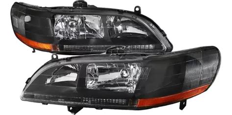 Honda Accord 1998 2002 Par Faros Fondo Negro 1999 2000 2001 Meses Sin