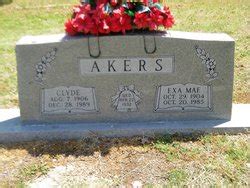 Clyde Akers 1906 1989 Mémorial Find a Grave