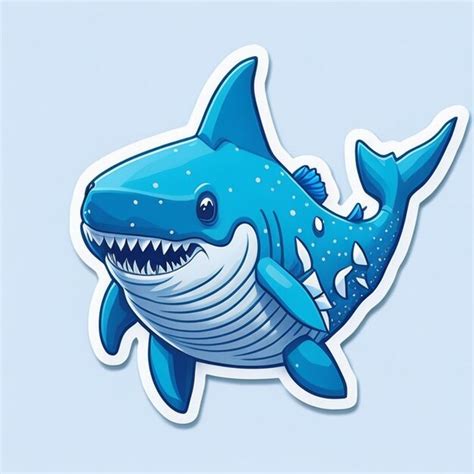 Premium Ai Image Shark Themed Cut Sticker Design Ai Generated