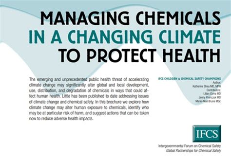 managing chemicals   changing climate  protect health