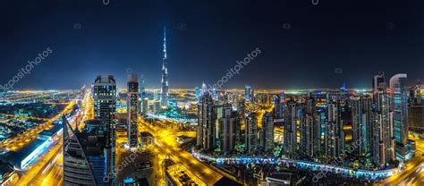 Panorama Of Dubai At Night Stock Editorial Photo Bloodua 104308590