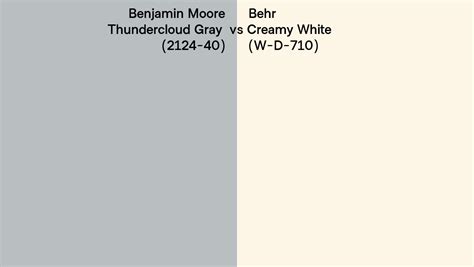 Benjamin Moore Thundercloud Gray Vs Behr Creamy White W D