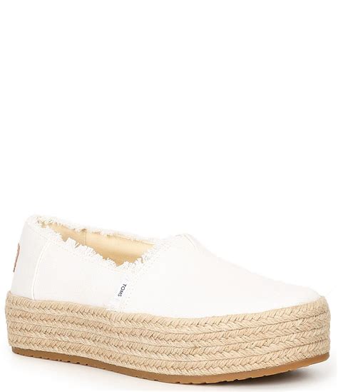 Toms Valencia Canvas Platform Espadrille Slip Ons Dillard S