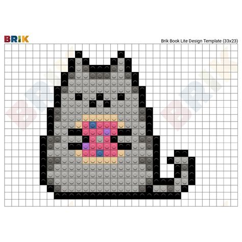 Cute Cat Pixel Art Grid