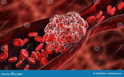 Thrombus In Bloodstream, Blood Clot With Activated Platelets And Fibrin ...