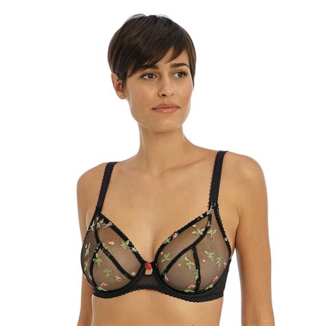 Soutien Gorge Plongeant Noir ROSE BLOSSOM Freya Lemon Curve