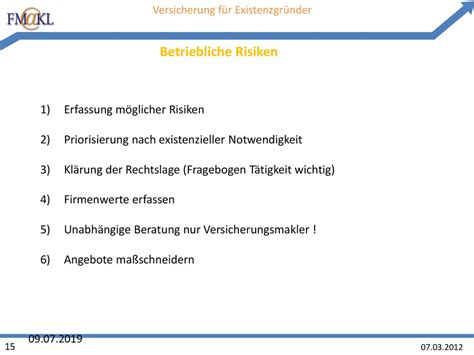 Versicherung F R Existenzgr Nder Ppt Herunterladen