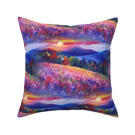 Seamless Painted Colorful Sunset Flowers Fabric Spoonflower