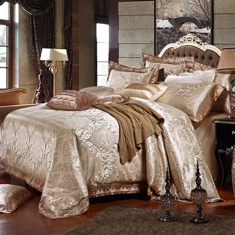 4 6pcs Silk Cotton Jacquard Luxury Wedding Comforter Set Home Textile Bedding 100 Buy Wedding