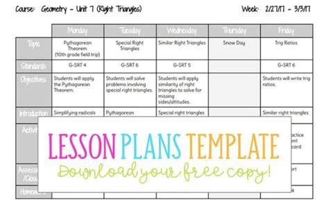 20 Editable Lesson Plan Template Free