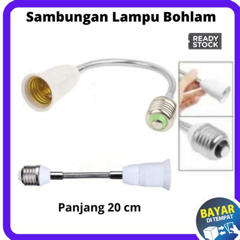 Marege Fitting Lampu Panjang Cm Adapter Ekstensi Bohlam E Ke E