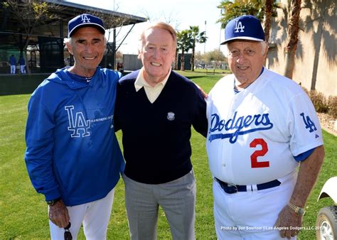 Sandy Koufax Vin Scully And Tommy Lasorda At Spring Training Love