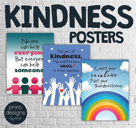 Kindness Posters Classroom Posters Teaching Kindness Classroom Wall Decor Posters For School