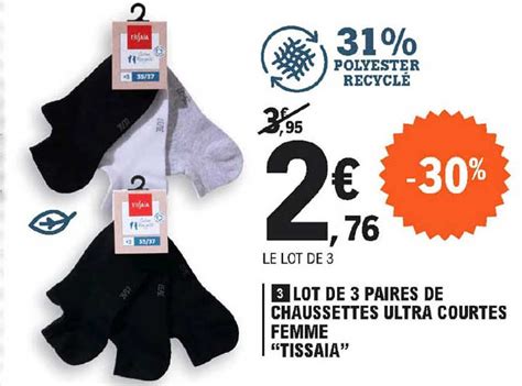 Offre Lot De Paires De Chaussettes Ultra Courtes Femme Tissaia Chez