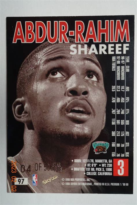 Yahoo オークション Shareef Abdur Rahim 1998 99 Sky Box Premium N