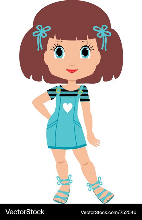 Girl Cartoon Royalty Free Vector Image Vectorstock