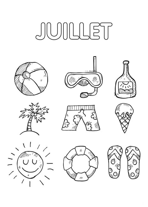 Coloriage Juillet à imprimer