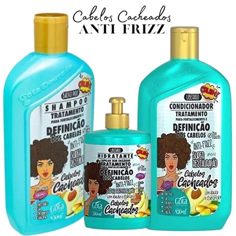 Kit Gota Dourada Cachos Fortalecidos Shampoo Ml Condicionador