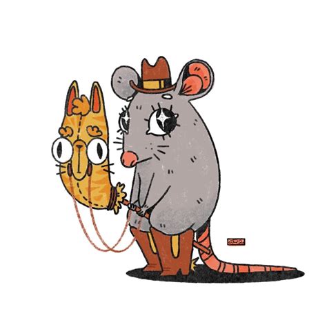 Cowboy Mouse Sticker Evas Blu Lagoon