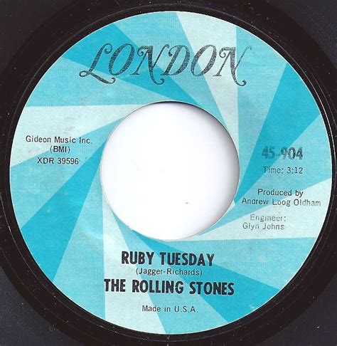 Ruby Tuesday / Rolling Stones / #1 on Billboard 1967 | Oldies music ...